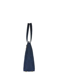 dunkelblaue Shopper Tasche aus Leder von SILVIO TOSSI