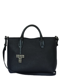 dunkelblaue Shopper Tasche aus Leder von SILVIO TOSSI