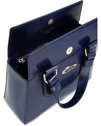 dunkelblaue Shopper Tasche aus Leder von Lanvin
