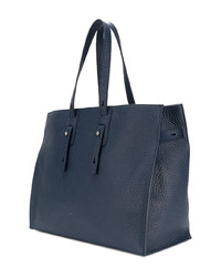 dunkelblaue Shopper Tasche aus Leder von Orciani