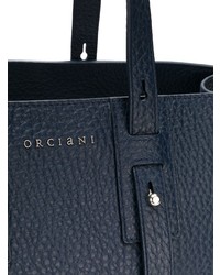 dunkelblaue Shopper Tasche aus Leder von Orciani