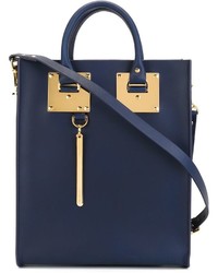 dunkelblaue Shopper Tasche aus Leder von Sophie Hulme
