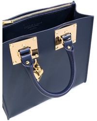 dunkelblaue Shopper Tasche aus Leder von Sophie Hulme