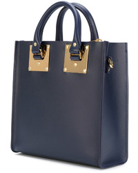 dunkelblaue Shopper Tasche aus Leder von Sophie Hulme