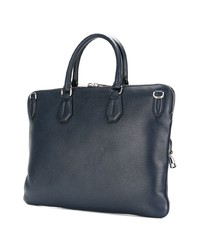 dunkelblaue Shopper Tasche aus Leder von Bally