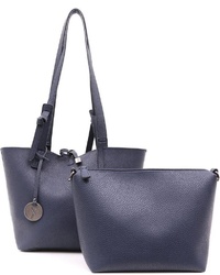 dunkelblaue Shopper Tasche aus Leder von SURI FREY