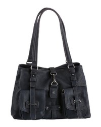 dunkelblaue Shopper Tasche aus Leder von Tamaris