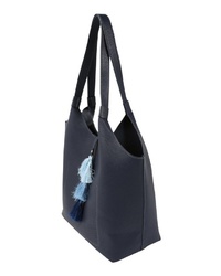 dunkelblaue Shopper Tasche aus Leder von Tom Tailor Denim