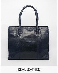dunkelblaue Shopper Tasche aus Leder von Urban Code