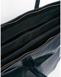 dunkelblaue Shopper Tasche aus Leder von Urban Code