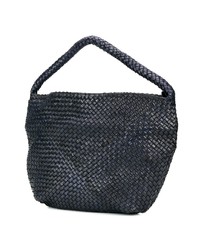 dunkelblaue Shopper Tasche aus Leder von Officine Creative