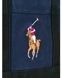 dunkelblaue Shopper Tasche aus Segeltuch von Polo Ralph Lauren