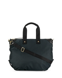 dunkelblaue Shopper Tasche aus Segeltuch von Borbonese