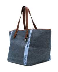 dunkelblaue Shopper Tasche aus Segeltuch von JW Anderson