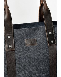 dunkelblaue Shopper Tasche aus Segeltuch von Dreimaster