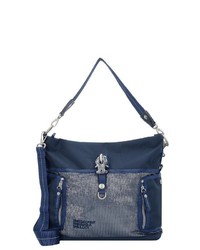 dunkelblaue Shopper Tasche aus Segeltuch von George Gina & Lucy