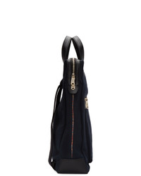dunkelblaue Shopper Tasche aus Segeltuch von Paul Smith