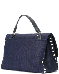 dunkelblaue Shopper Tasche aus Segeltuch von Zanellato