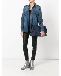 dunkelblaue Shopper Tasche aus Segeltuch von Zanellato