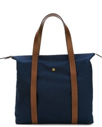 dunkelblaue Shopper Tasche aus Segeltuch