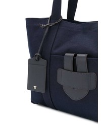 dunkelblaue Shopper Tasche aus Segeltuch von Tila March