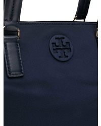 dunkelblaue Shopper Tasche aus Segeltuch von Tory Burch