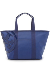 dunkelblaue Shopper Tasche aus Segeltuch von Tory Burch