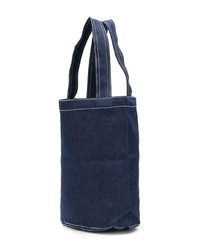 dunkelblaue Shopper Tasche aus Segeltuch von Miaou