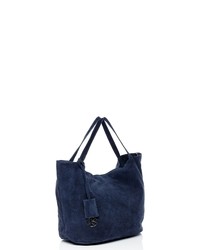 dunkelblaue Shopper Tasche aus Wildleder von BACCINI