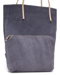 dunkelblaue Shopper Tasche aus Wildleder von Monserat De Lucca