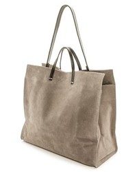 dunkelblaue Shopper Tasche aus Wildleder von Clare Vivier