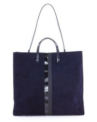 dunkelblaue Shopper Tasche aus Wildleder von Clare Vivier