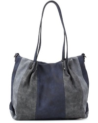 dunkelblaue Shopper Tasche aus Wildleder von EMILY & NOAH