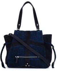 dunkelblaue Shopper Tasche aus Wildleder von Jerome Dreyfuss