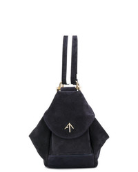 dunkelblaue Shopper Tasche aus Wildleder von Manu Atelier