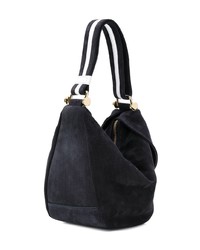 dunkelblaue Shopper Tasche aus Wildleder von Manu Atelier