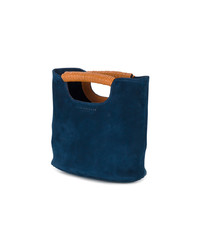 dunkelblaue Shopper Tasche aus Wildleder von Simon Miller