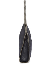 dunkelblaue Shopper Tasche aus Wildleder von Stella McCartney