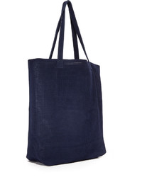 dunkelblaue Shopper Tasche aus Wildleder von Monserat De Lucca