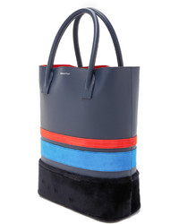 dunkelblaue Shopper Tasche aus Wildleder von Mother of Pearl