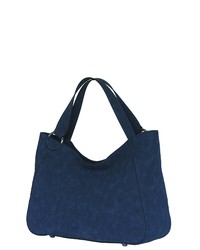 dunkelblaue Shopper Tasche aus Wildleder von SILVIO TOSSI