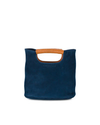 dunkelblaue Shopper Tasche aus Wildleder von Simon Miller