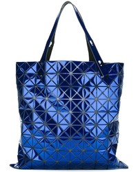 dunkelblaue Shopper Tasche mit geometrischem Muster
