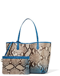 dunkelblaue Shopper Tasche mit Schlangenmuster von Nancy Gonzalez