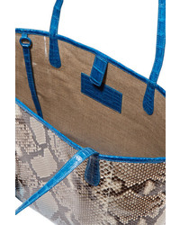 dunkelblaue Shopper Tasche mit Schlangenmuster von Nancy Gonzalez
