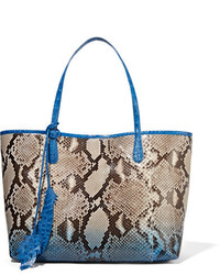 dunkelblaue Shopper Tasche mit Schlangenmuster von Nancy Gonzalez