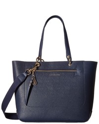 dunkelblaue Shopper Tasche mit Sternenmuster