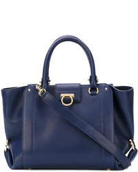 dunkelblaue Shopper Tasche von Salvatore Ferragamo