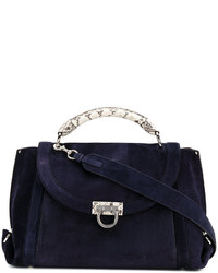 dunkelblaue Shopper Tasche von Salvatore Ferragamo