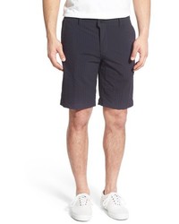 dunkelblaue Shorts aus Seersucker